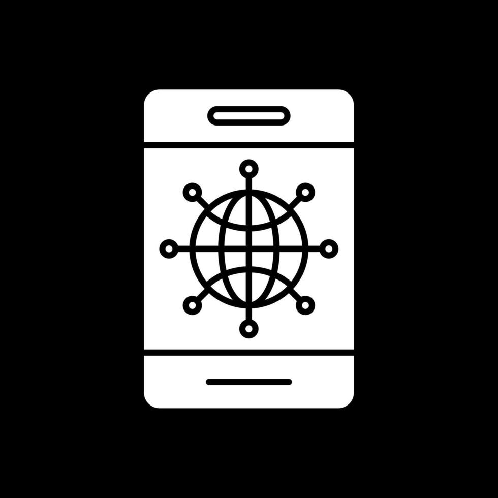 Internet Glyph Inverted Icon vector