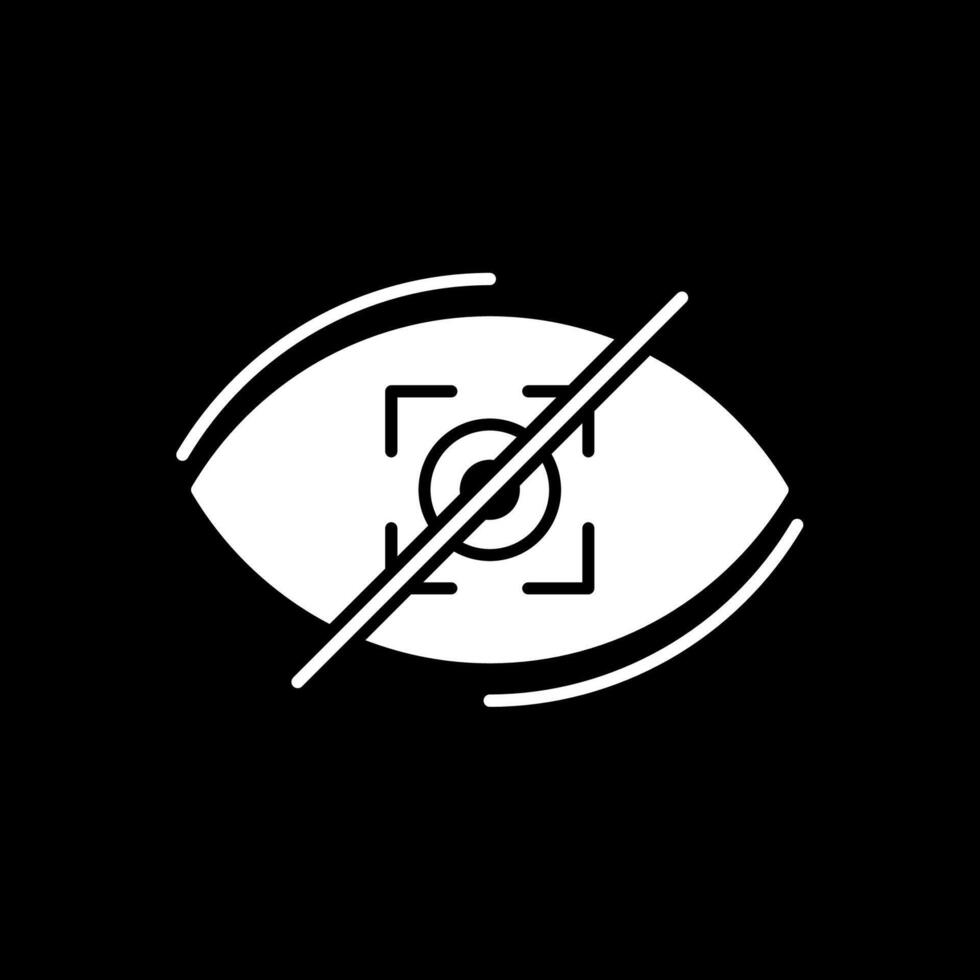 Visibility Off Glyph Inverted Icon vector