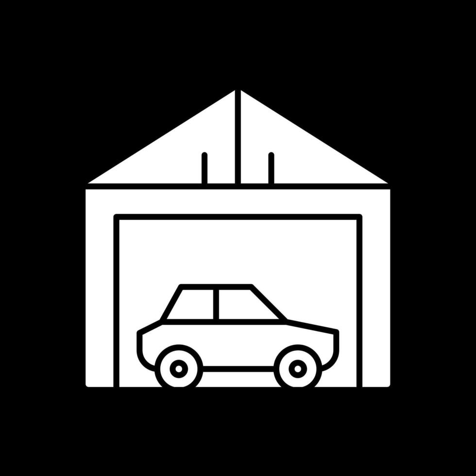 Garage Glyph Inverted Icon vector