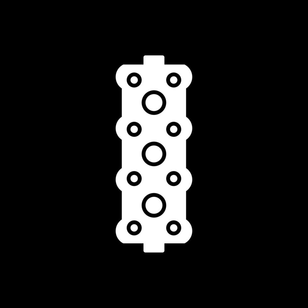 Gasket Glyph Inverted Icon vector
