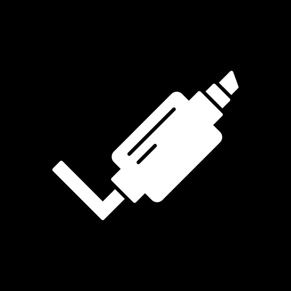 Exhaust Pipe Glyph Inverted Icon vector