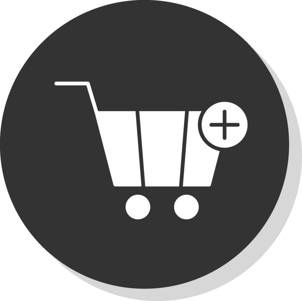 Add To Cart Glyph Grey Circle Icon vector