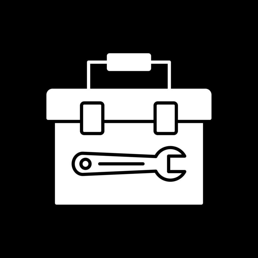 Toolbox Glyph Inverted Icon vector