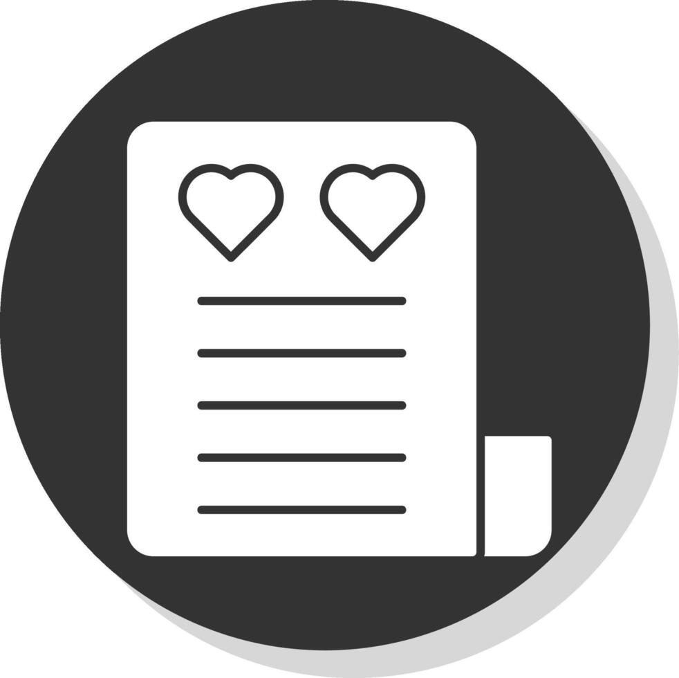 Love Letter Glyph Grey Circle Icon vector