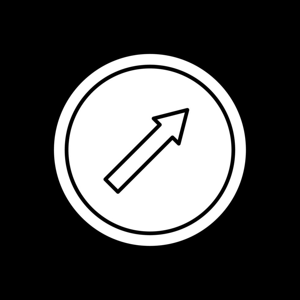 keep Right Glyph Inverted Icon vector