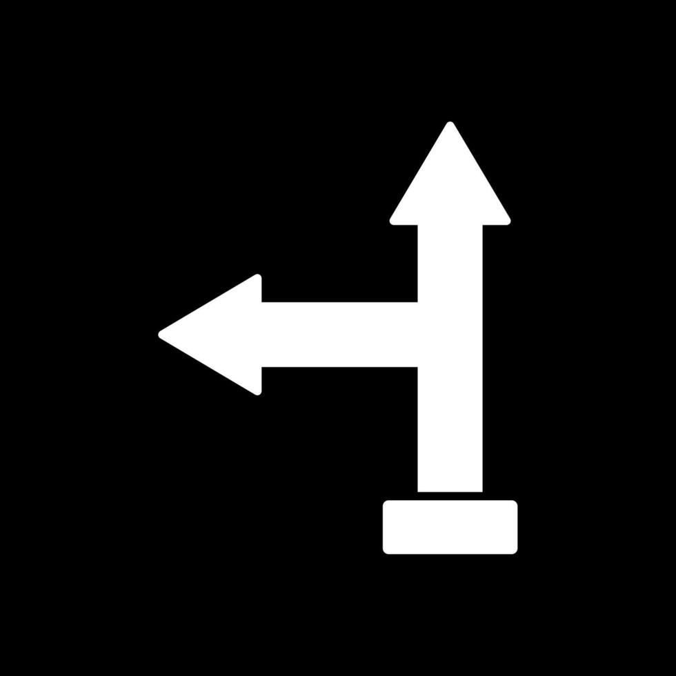 Go Left Glyph Inverted Icon vector