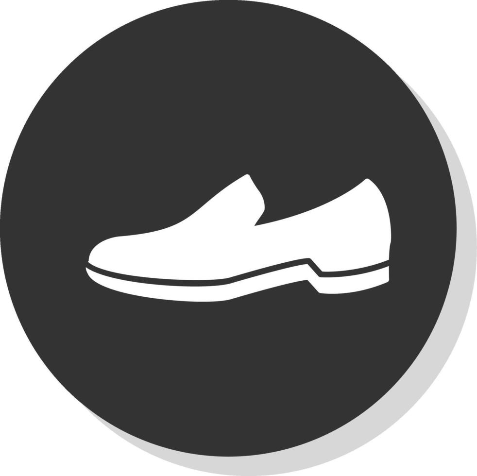 Zapatos glifo gris circulo icono vector