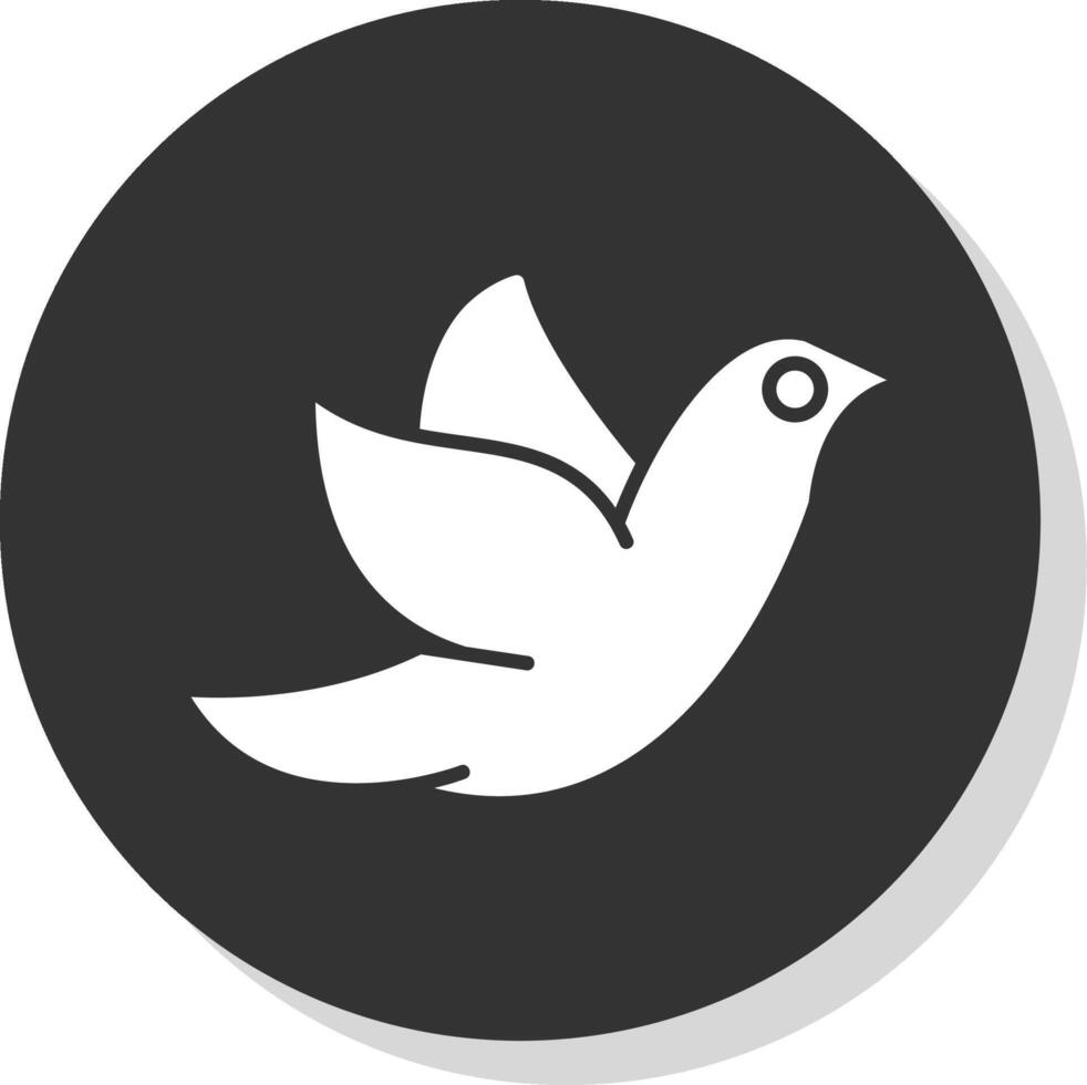 Dove Glyph Grey Circle Icon vector