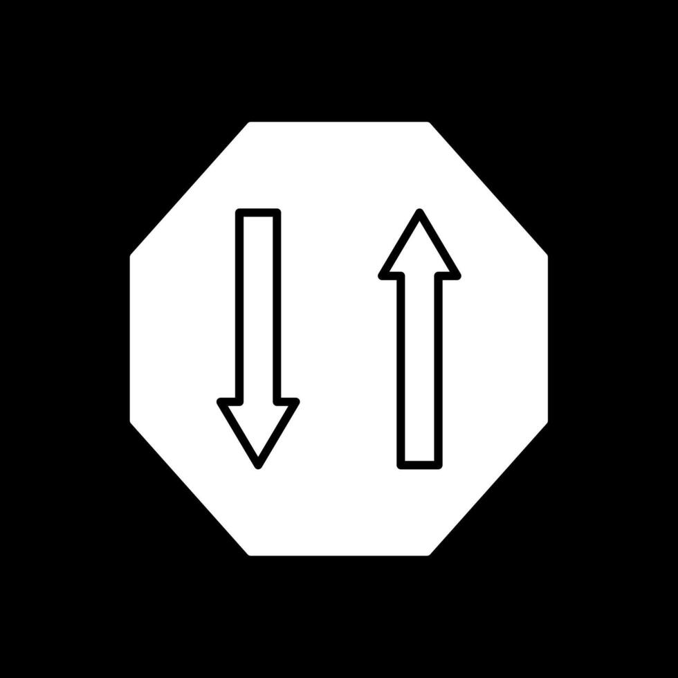 Two Way Glyph Inverted Icon vector