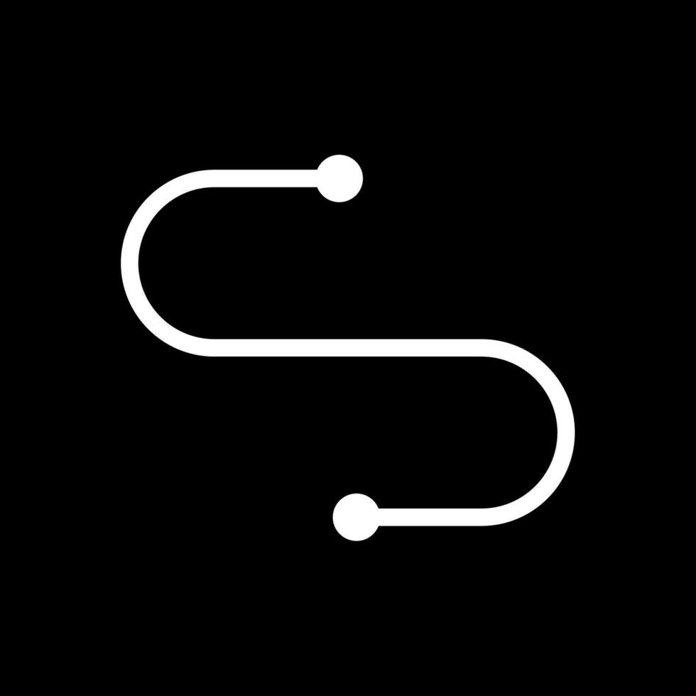 Curve Glyph Inverted Icon vector