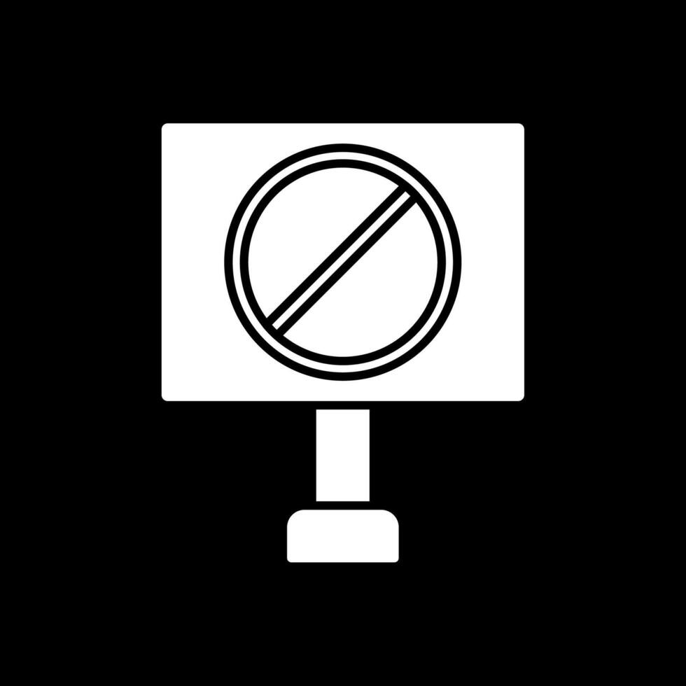 Forbidden Sign Glyph Inverted Icon vector