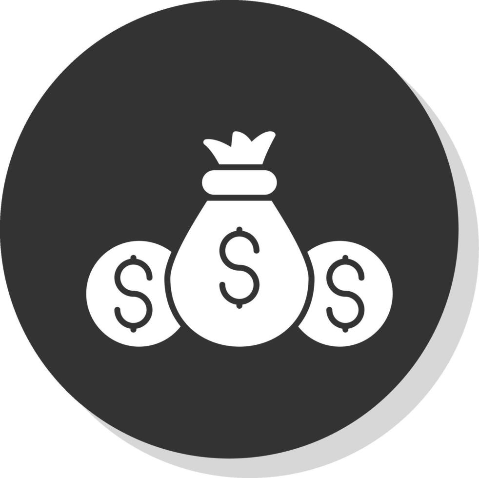 Money Bag Glyph Grey Circle Icon vector