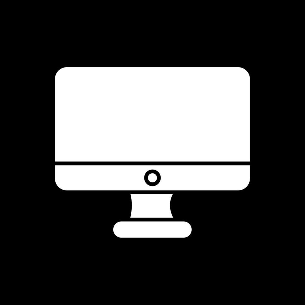 Monitor Glyph Inverted Icon vector