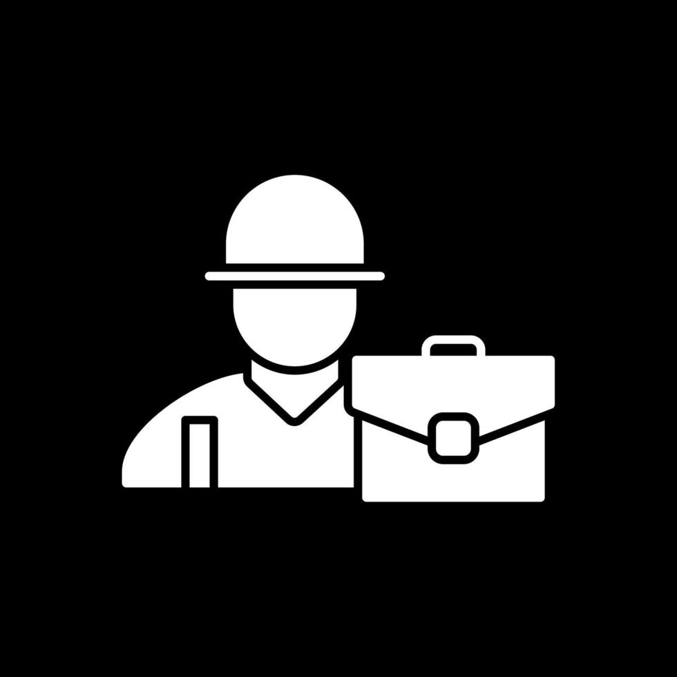 Worker Glyph Inverted Icon vector