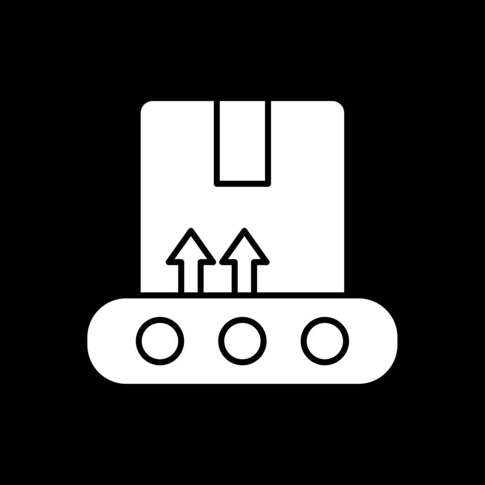 transportador glifo invertido icono vector