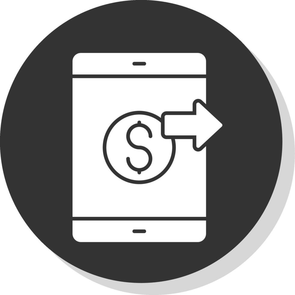 Send Money Glyph Grey Circle Icon vector