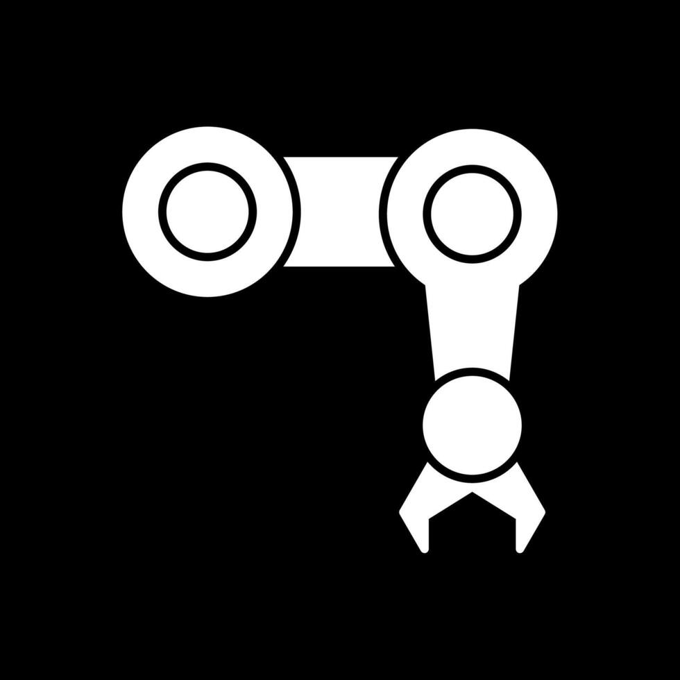 Mechanical Arm Glyph Inverted Icon vector