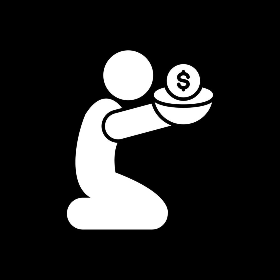 Poverty Glyph Inverted Icon vector