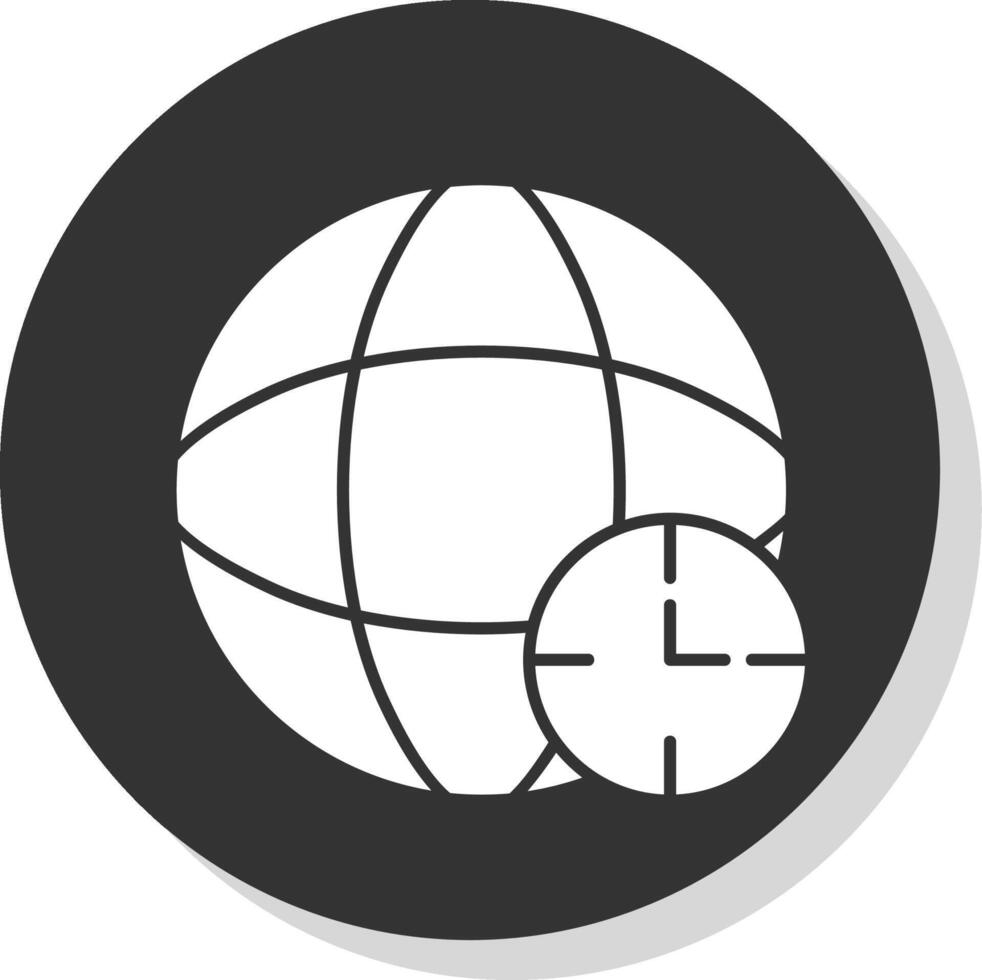 Time Zone Glyph Grey Circle Icon vector