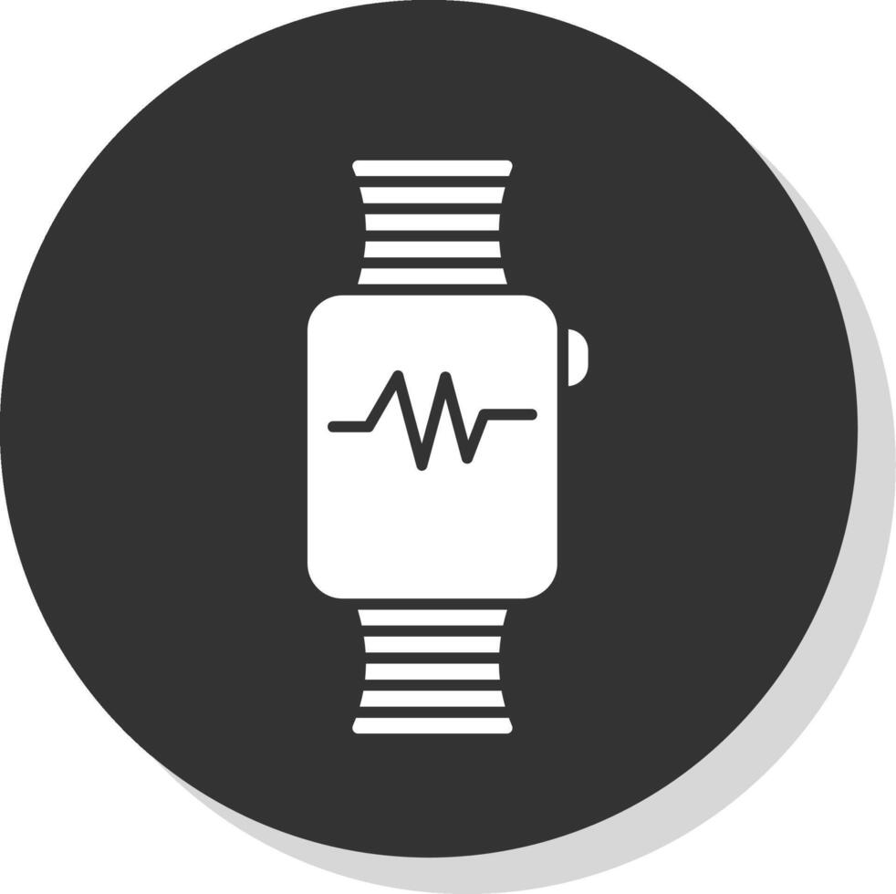 Fitness Watch Glyph Grey Circle Icon vector