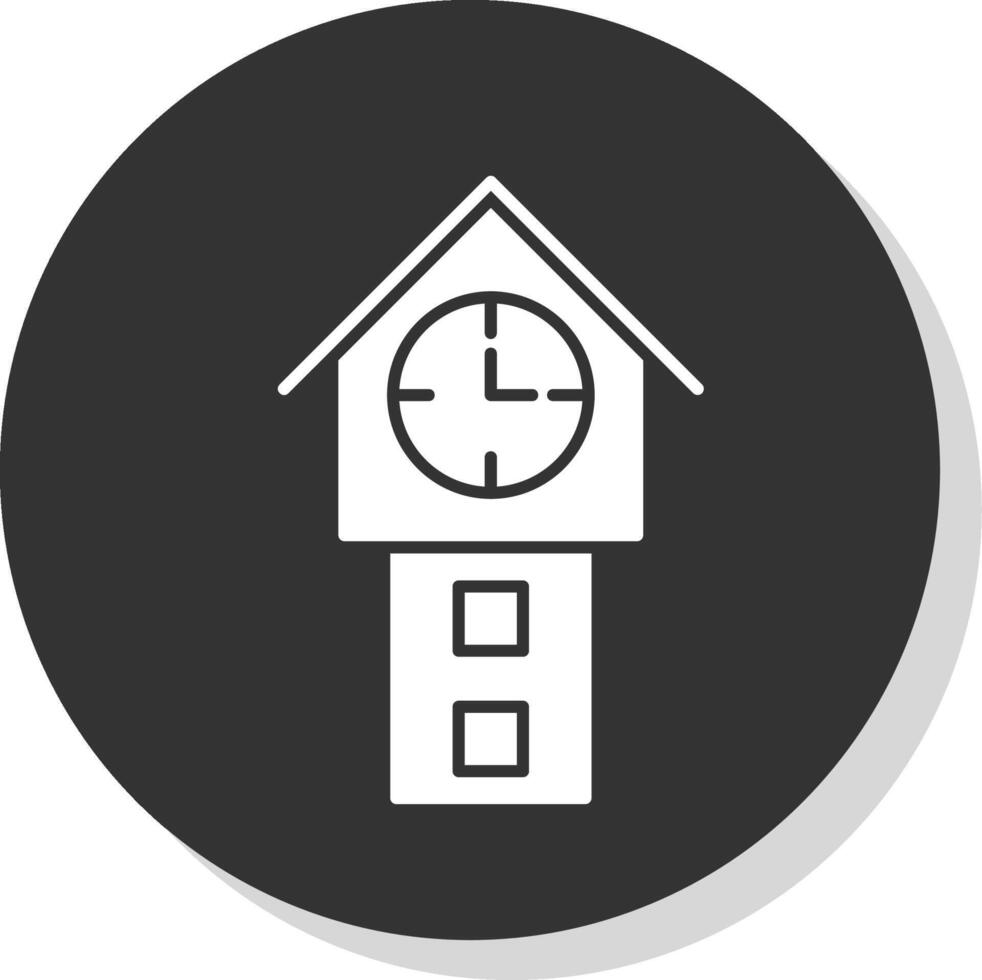 Tower Watch Glyph Grey Circle Icon vector