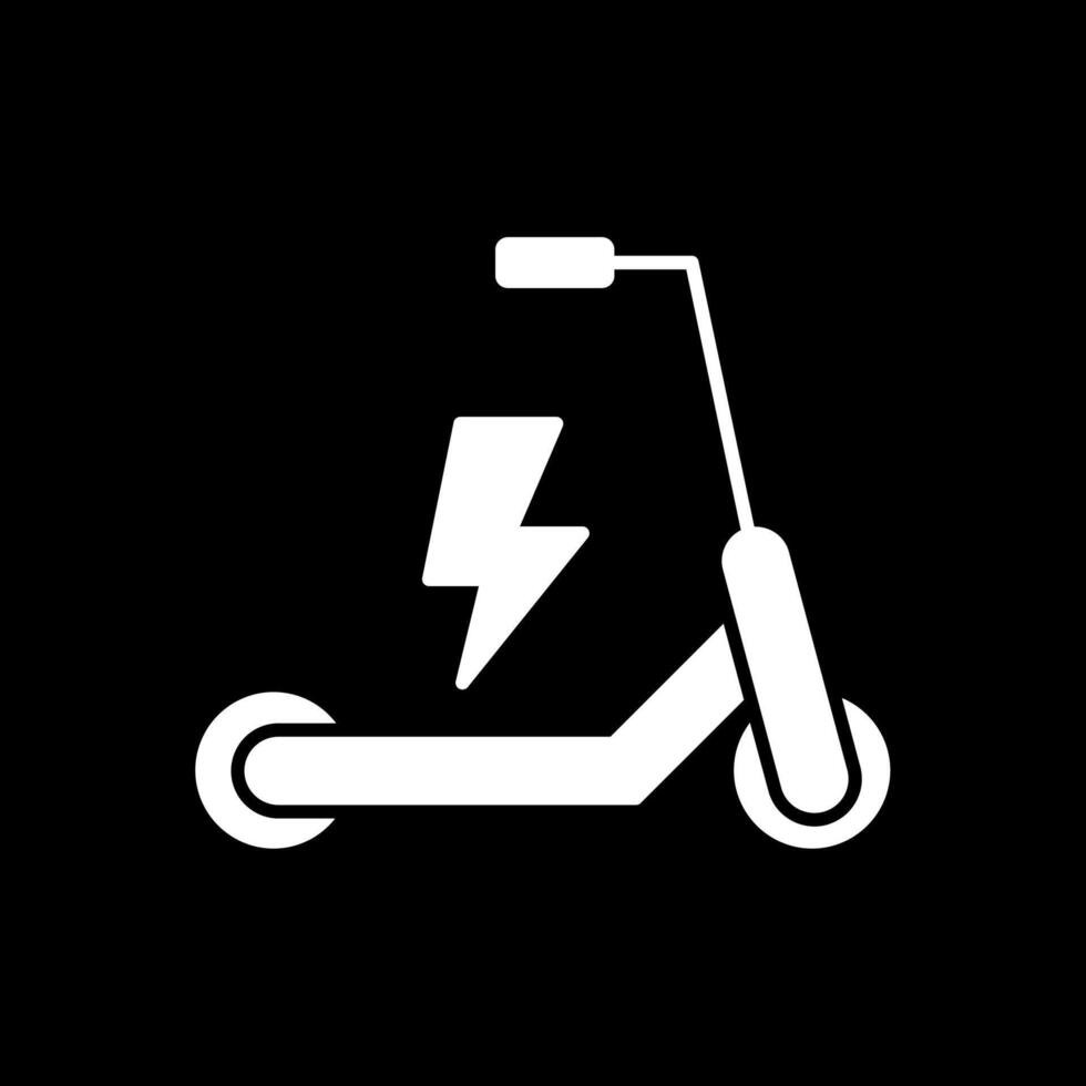 Electric Scooter Glyph Inverted Icon vector