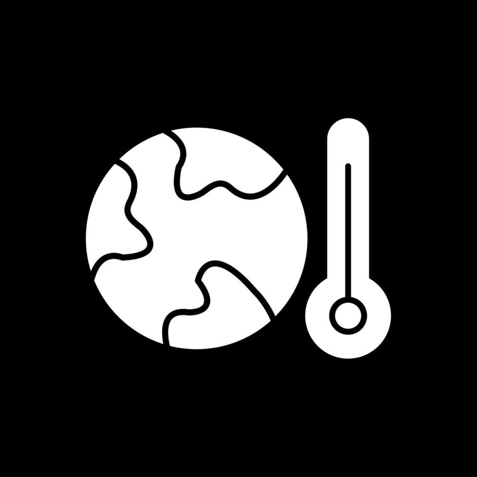 Global Warming Glyph Inverted Icon vector