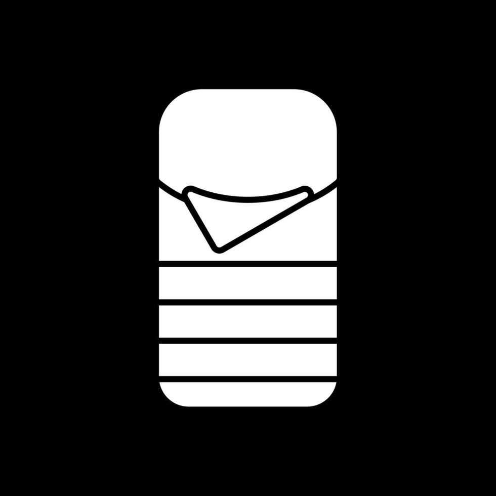 Sleeping Bag Glyph Inverted Icon vector