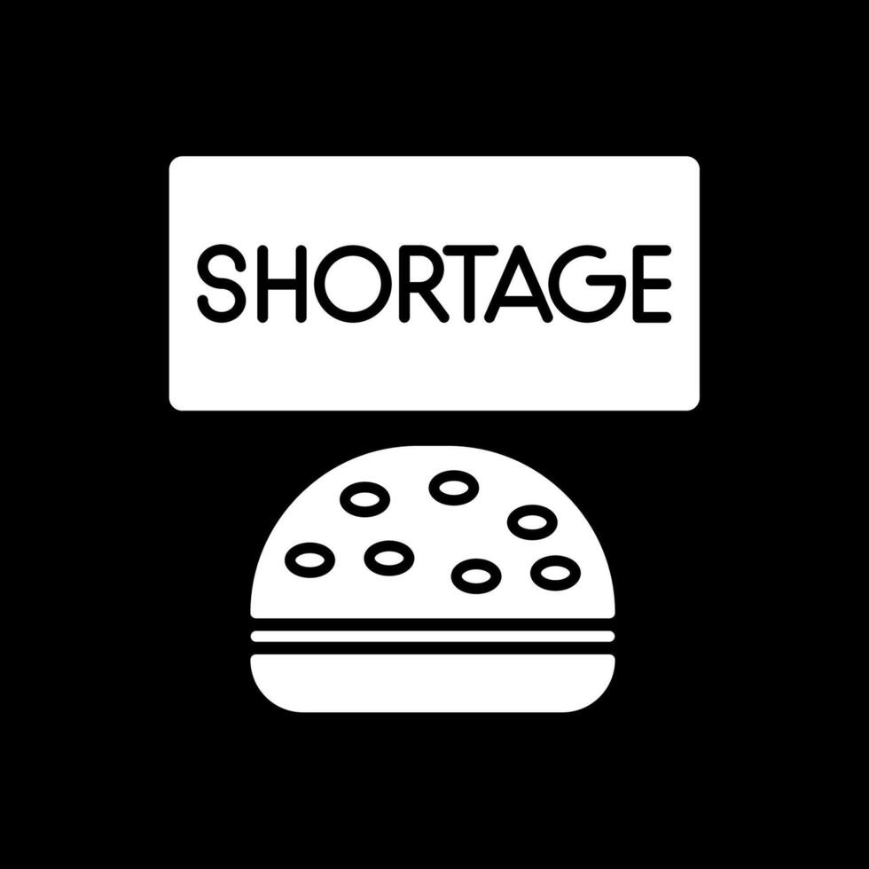 Shortage Glyph Inverted Icon vector