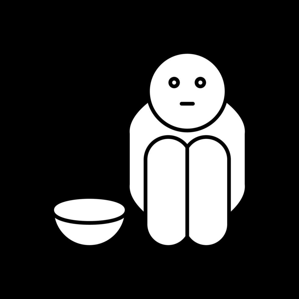 Hunger Glyph Inverted Icon vector
