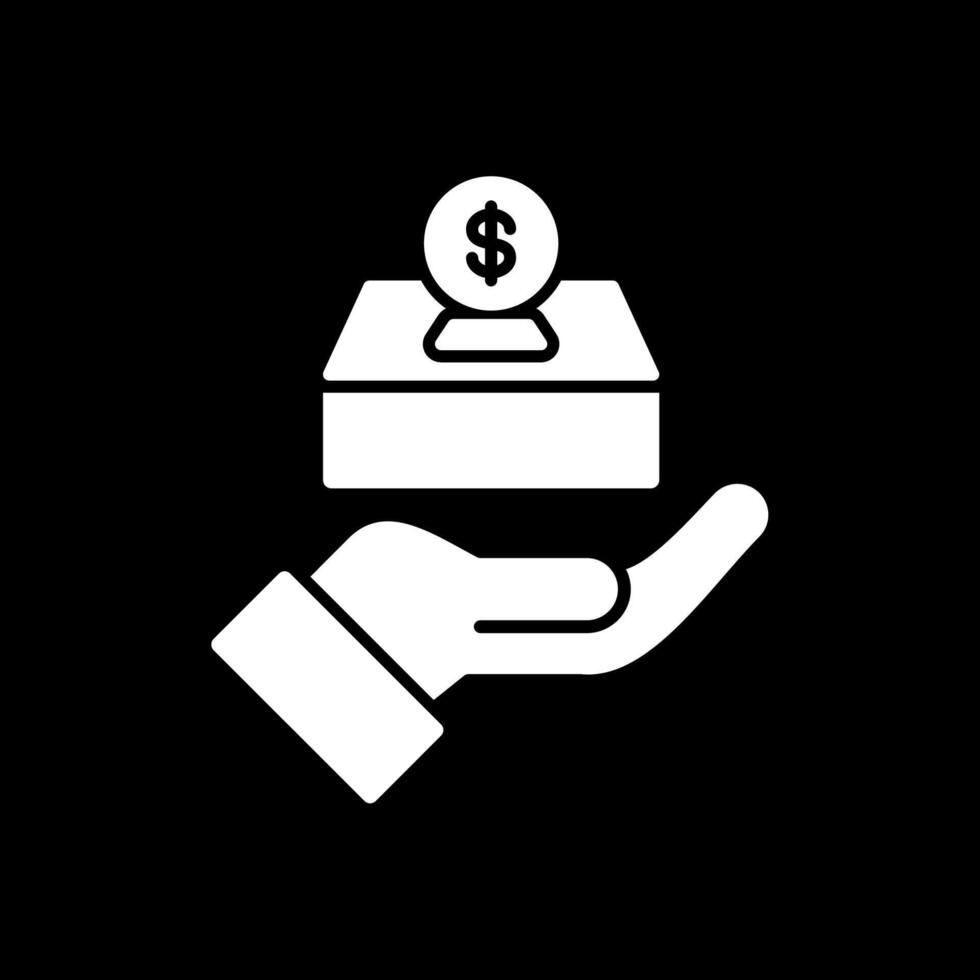 Donate Glyph Inverted Icon vector