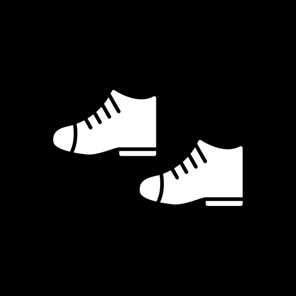 Zapatos glifo invertido icono vector