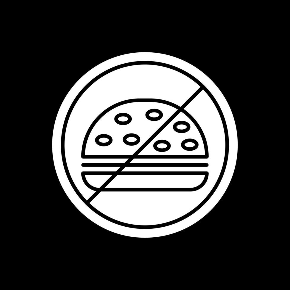 No Food Glyph Inverted Icon vector