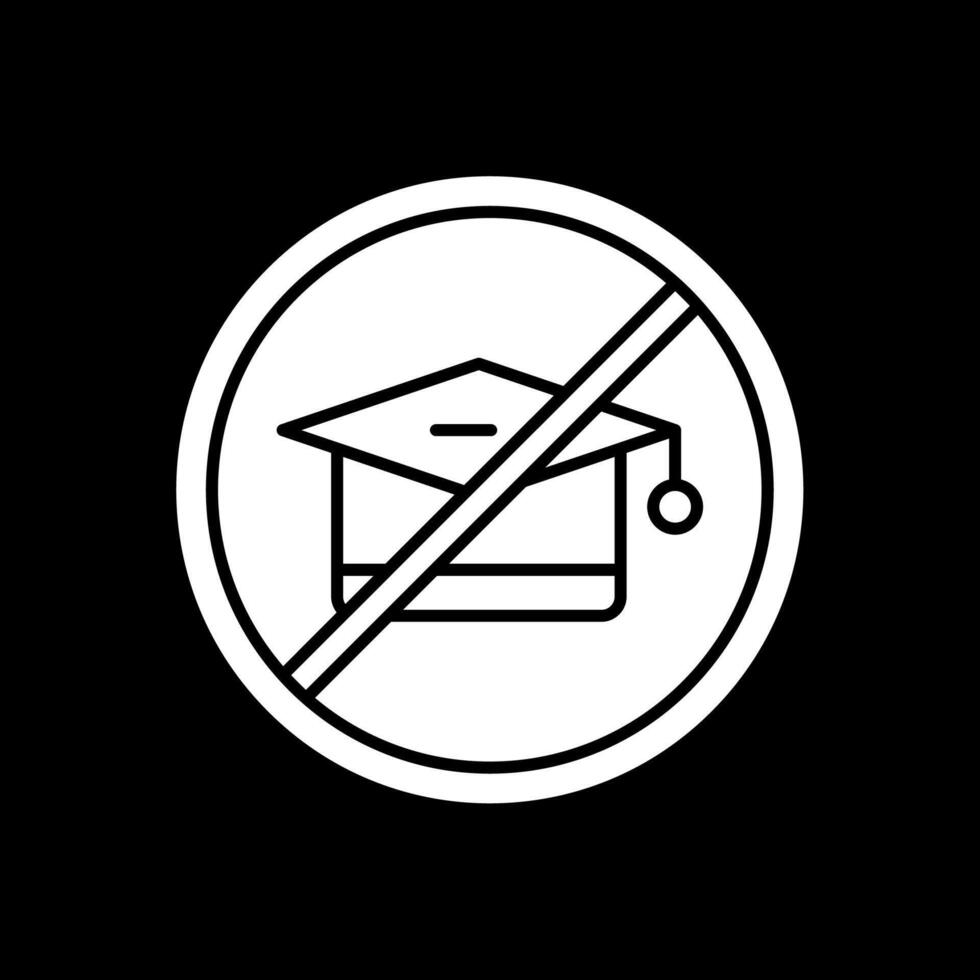 No Education Glyph Inverted Icon vector