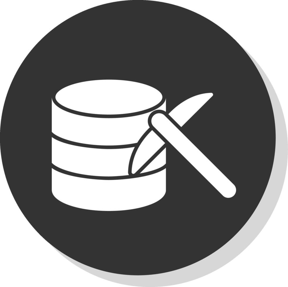 Data Mining Glyph Grey Circle Icon vector