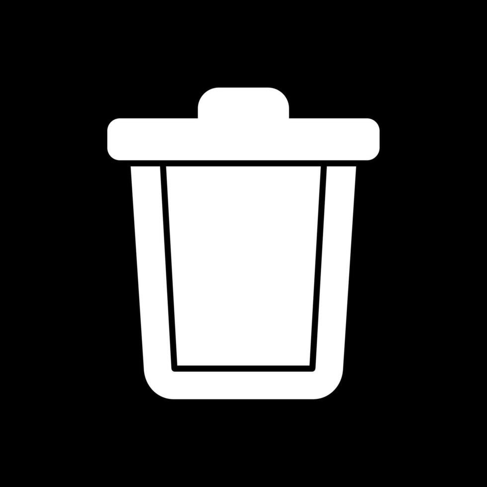 Trash Can Glyph Inverted Icon vector