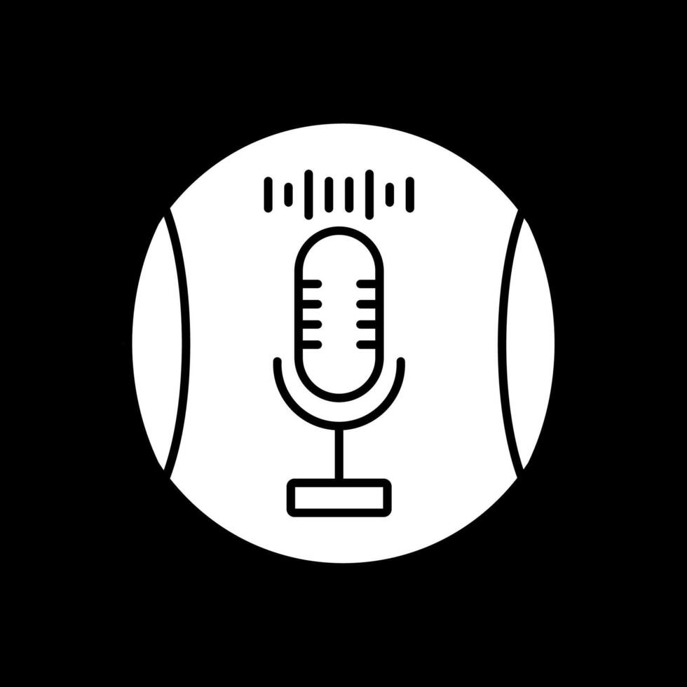 Voice Recorder Glyph Inverted Icon vector