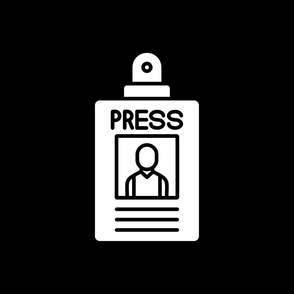 Press Pass Glyph Inverted Icon vector