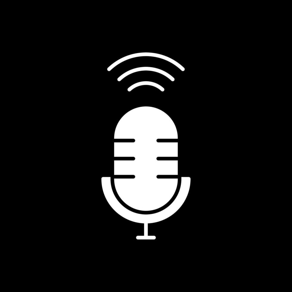 Voice Assistant Glyph Inverted Icon vector