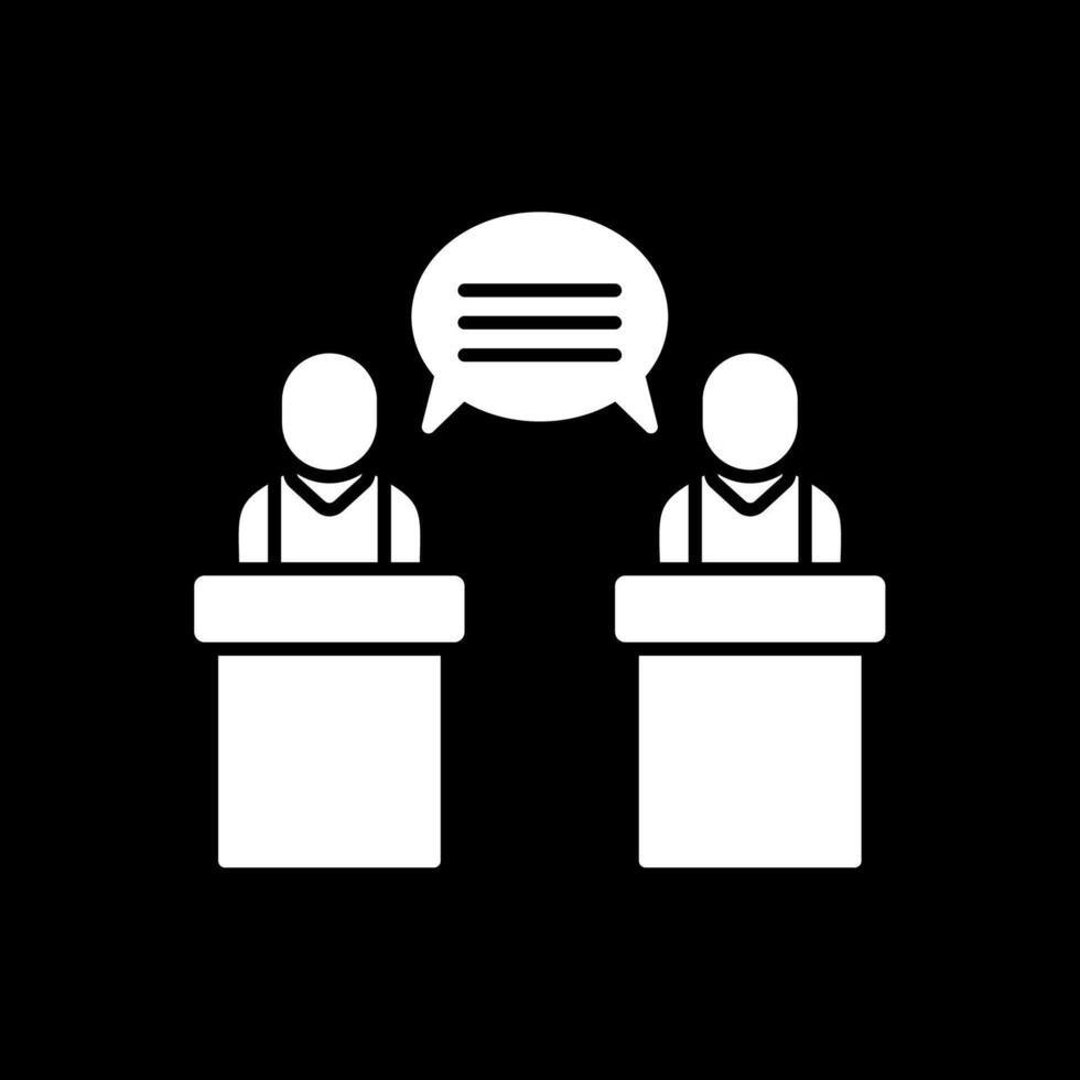 Debate Glyph Inverted Icon vector