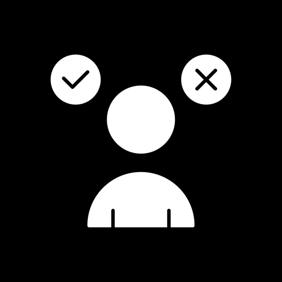 Decision Making Glyph Inverted Icon vector