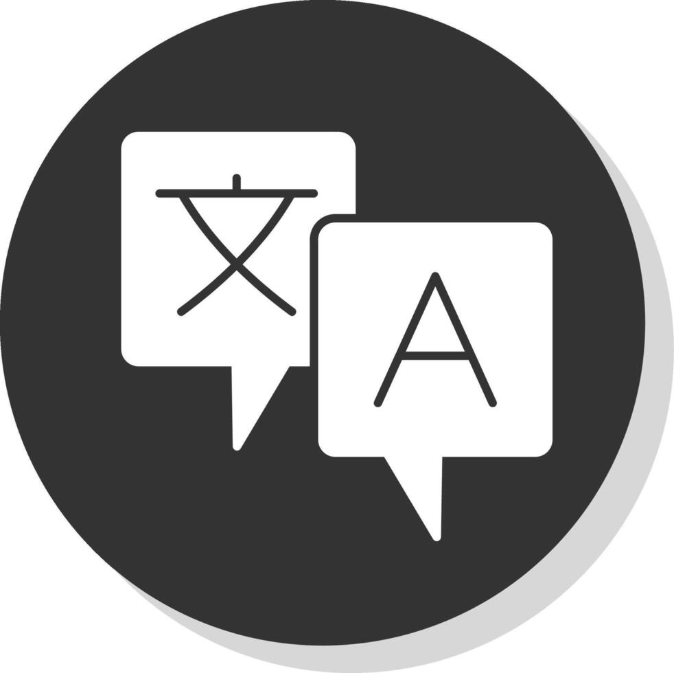 Translation Glyph Grey Circle Icon vector