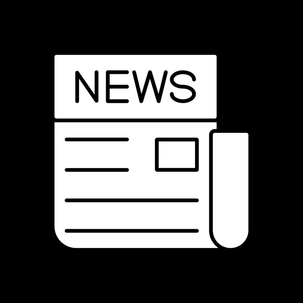 News Glyph Inverted Icon vector