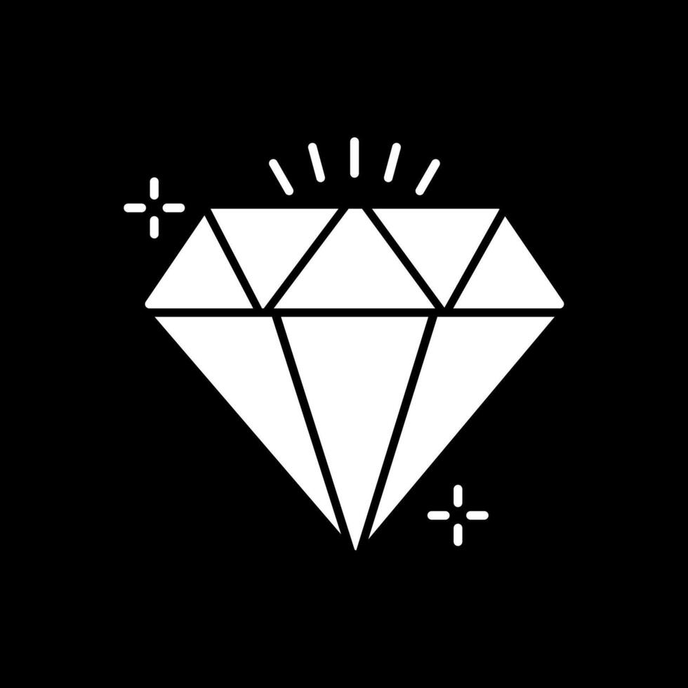 icono de glifo de diamante invertido vector