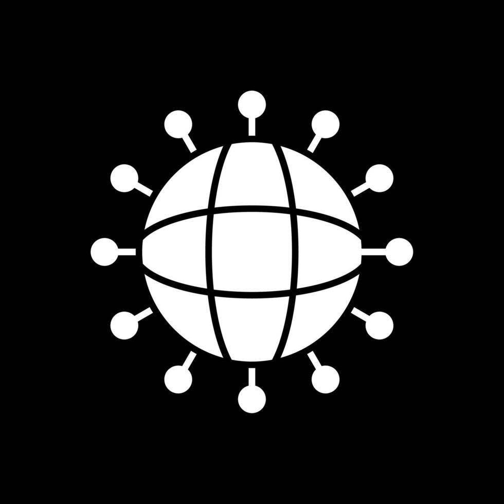 Connected Glyph Inverted Icon vector