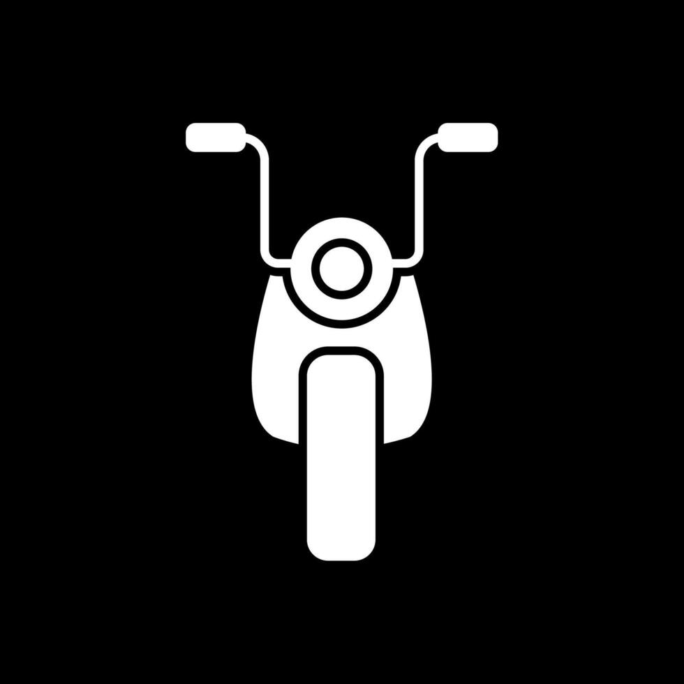 icono de glifo de motocicleta invertido vector