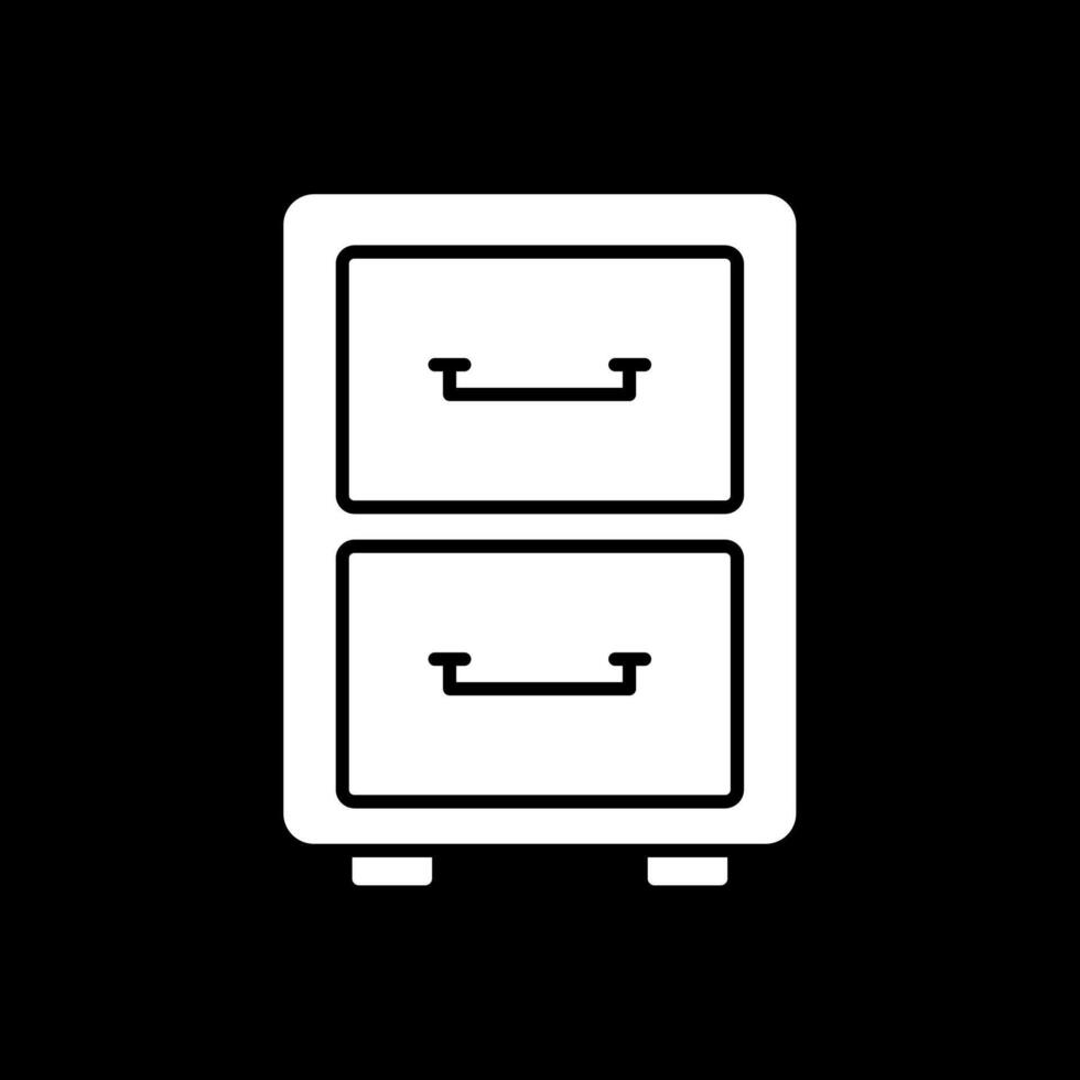 Filling Cabinet Glyph Inverted Icon vector