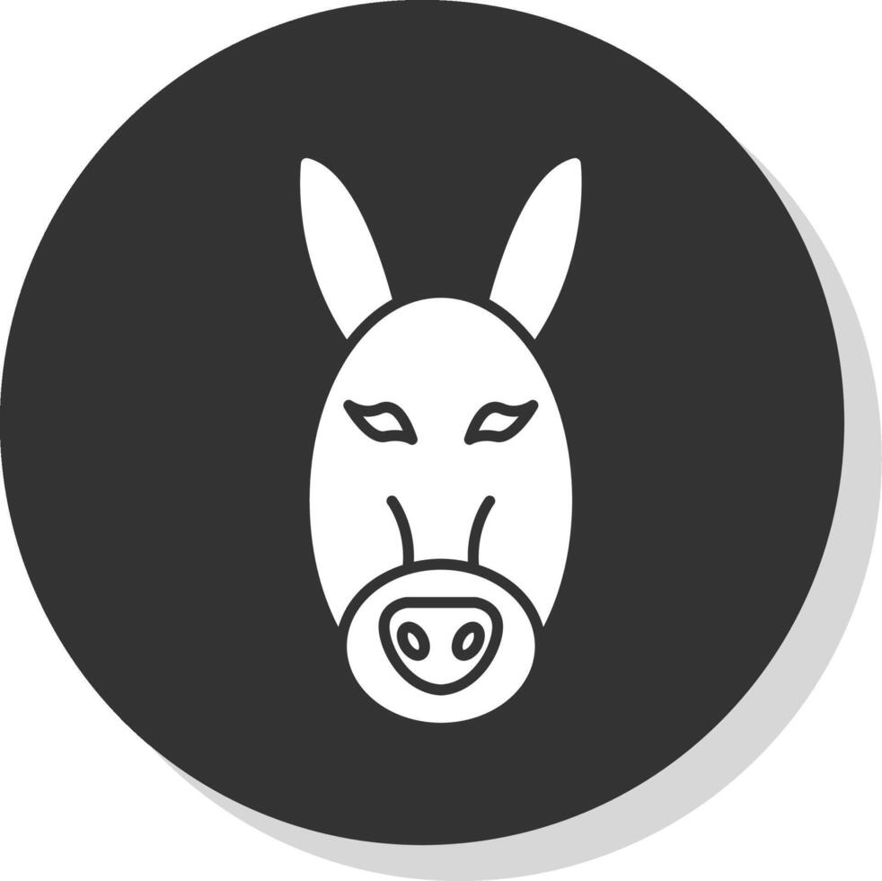 Donkey Glyph Grey Circle Icon vector