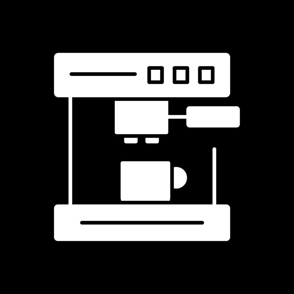 Coffee Machine Glyph Inverted Icon vector