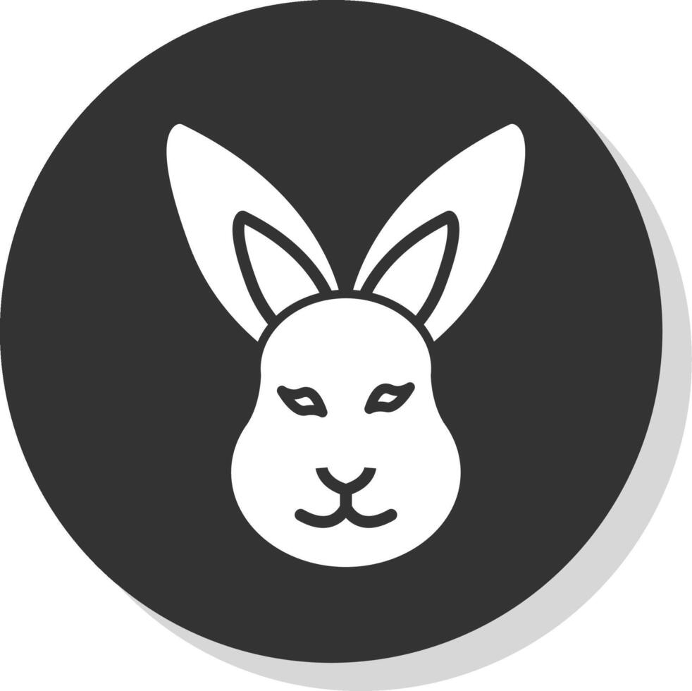 Hare Glyph Grey Circle Icon vector